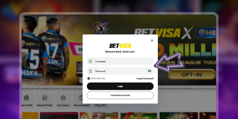 enter the username and password