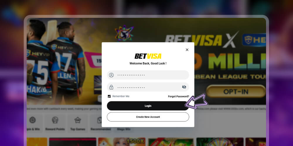 enter your casino account