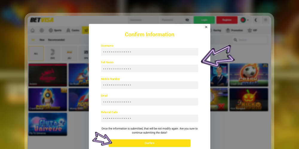 review and confirm the information