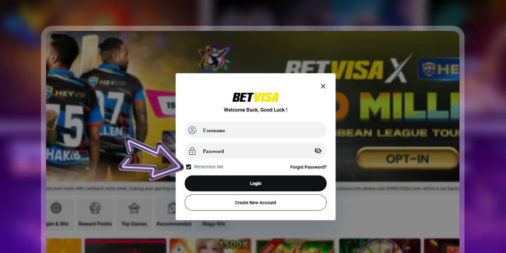 tick the remember me checkbox